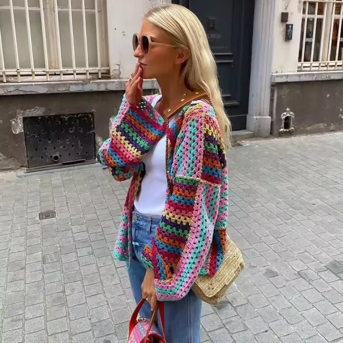 Gilet Crochet Multicolore